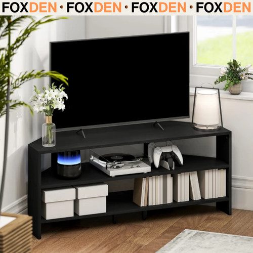 Black corner unit cabinet - black, tv